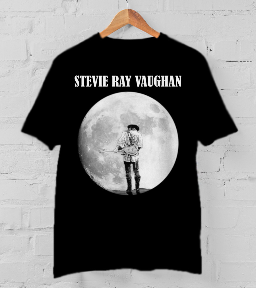 Stevie Ray Vaughan Moon Guitar Silhouette T-Shirt