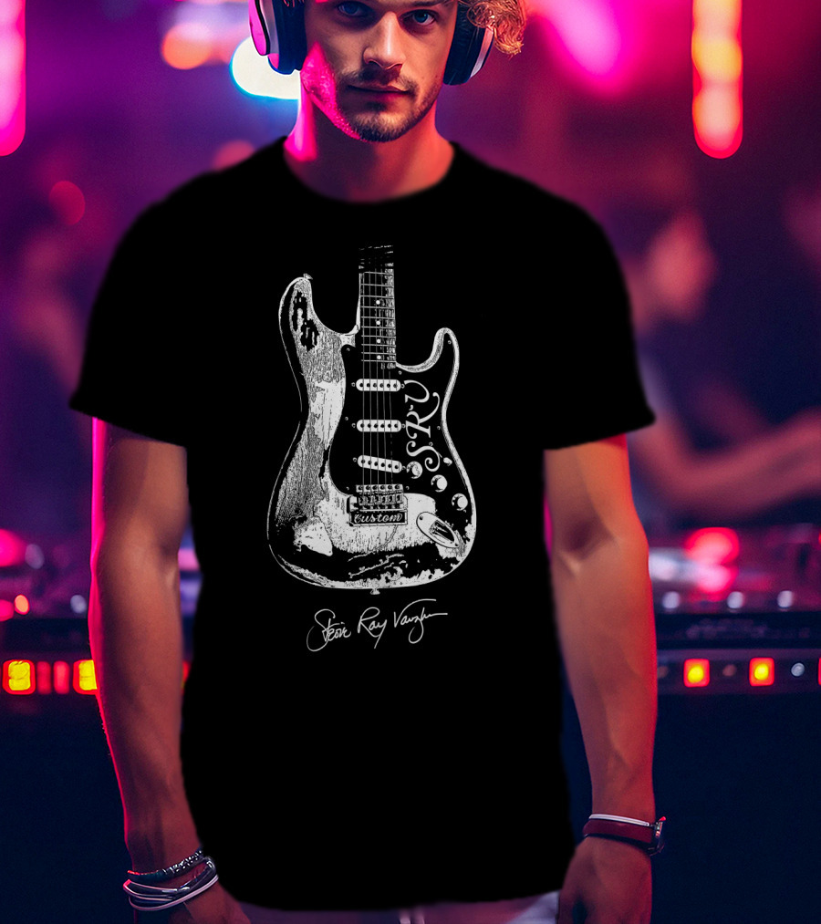 Stevie Ray Vaughan Srv Electric Guitar Custom Sketch T-Shirt