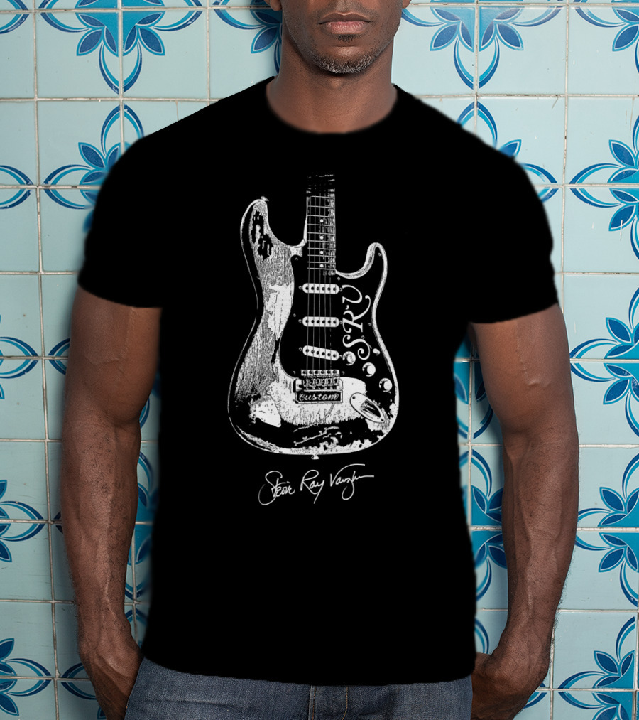 Stevie Ray Vaughan Srv Electric Guitar Custom Sketch T-Shirt