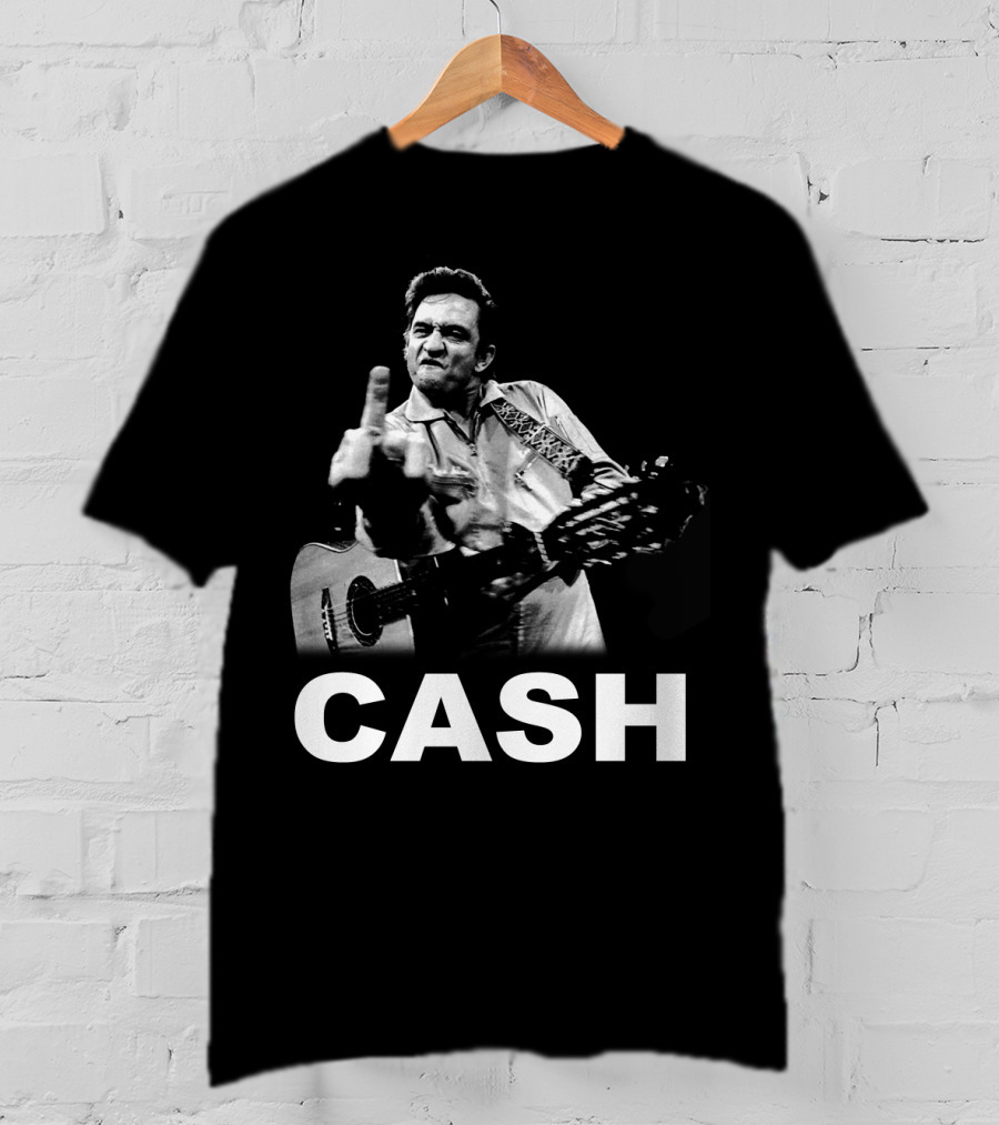 Cash Middle Finger Guitar Iconic Pose T-Shirt