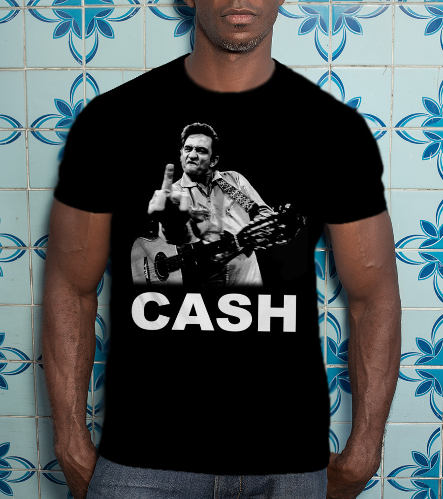 Cash Middle Finger Guitar Iconic Pose T-Shirt