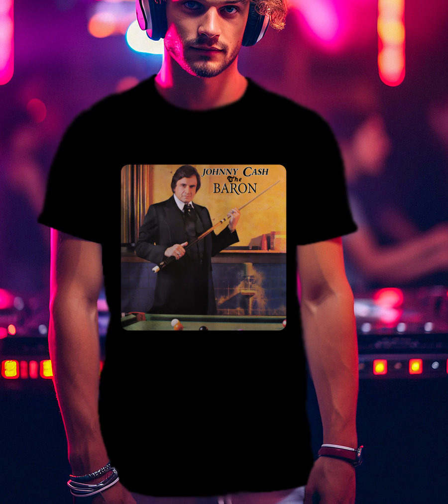 Johnny Cash The Baron Billiards Album Cover T-Shirt
