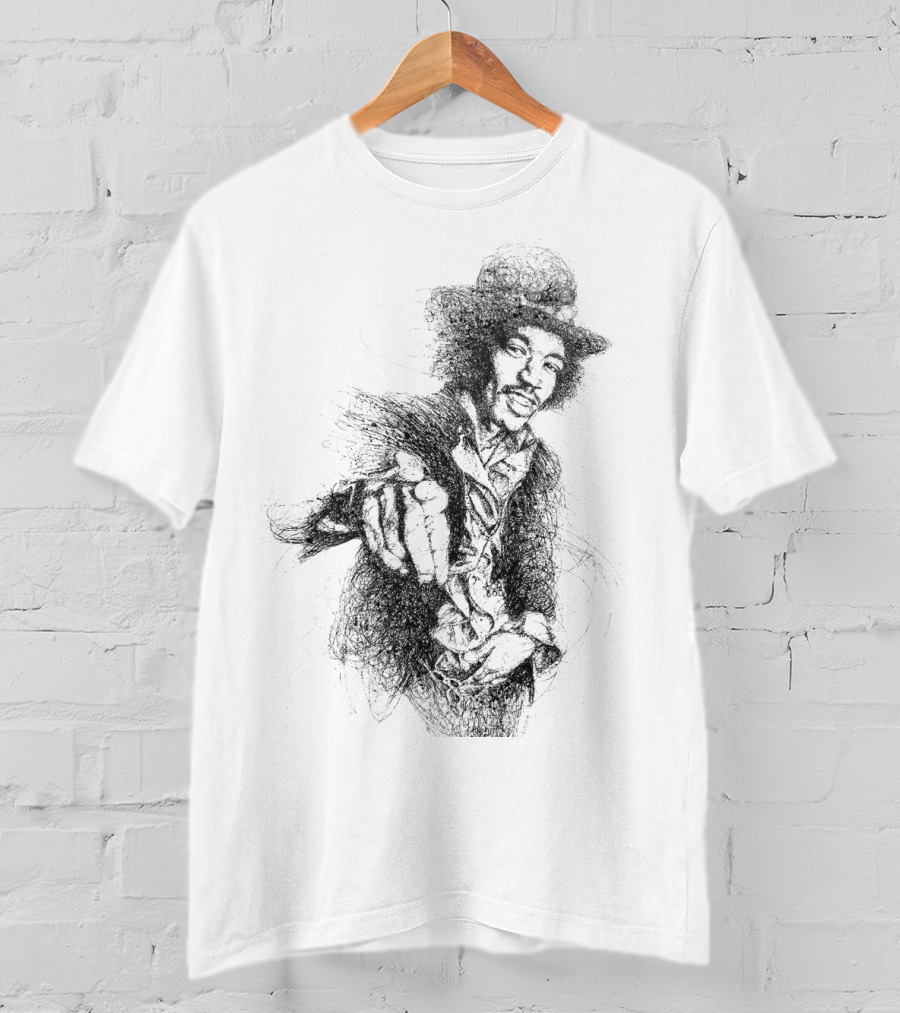 Vintage Rock Legend Sketch T-Shirt