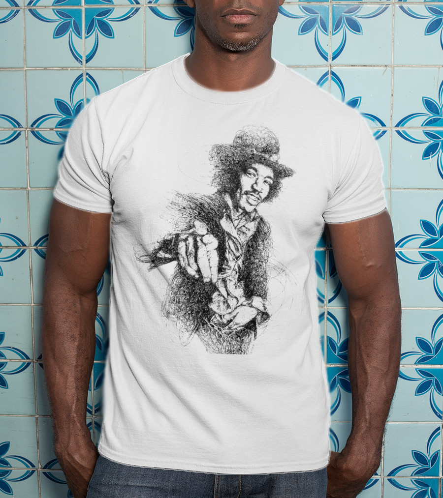 Vintage Rock Legend Sketch T-Shirt