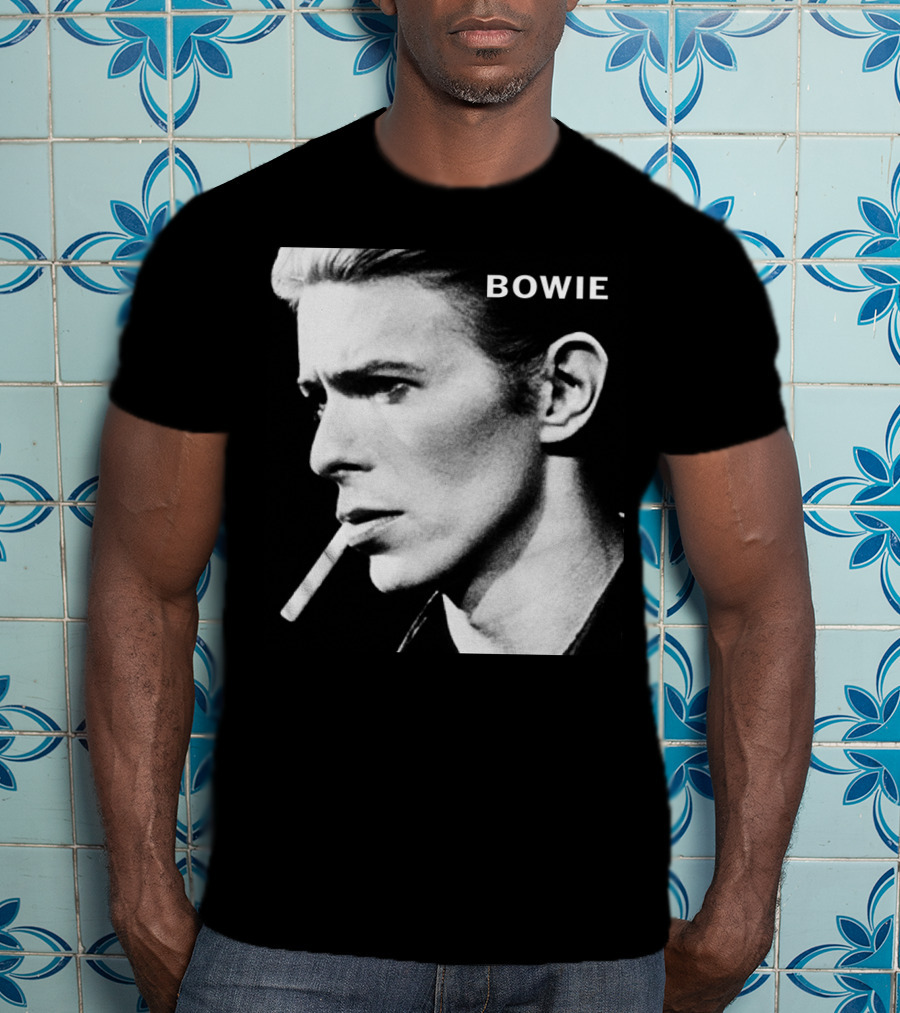 Bowie Smoking Black And White T-Shirt