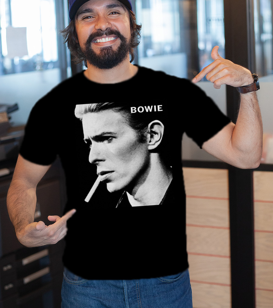 Bowie Smoking Black And White T-Shirt