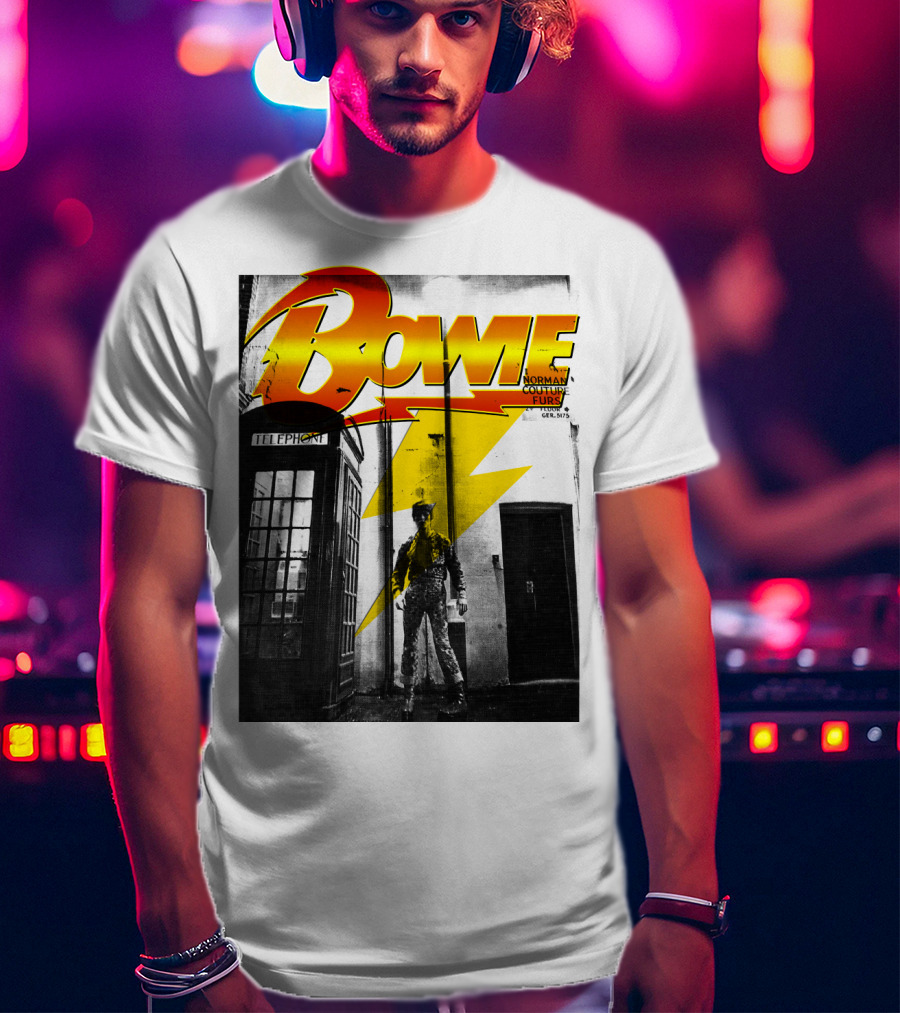 Bowie Norman Couture Furs Telephone Box Lightning Bolt T-Shirt