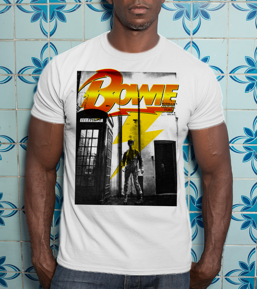 Bowie Norman Couture Furs Telephone Box Lightning Bolt T-Shirt