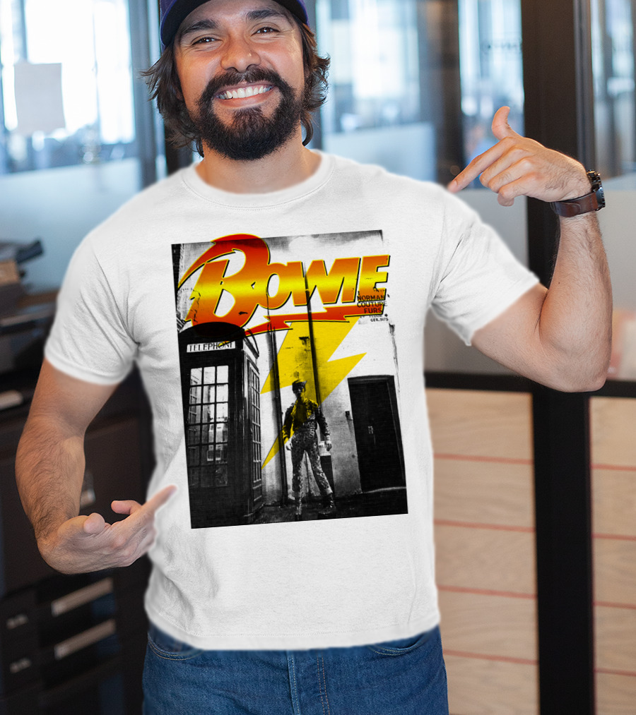 Bowie Norman Couture Furs Telephone Box Lightning Bolt T-Shirt