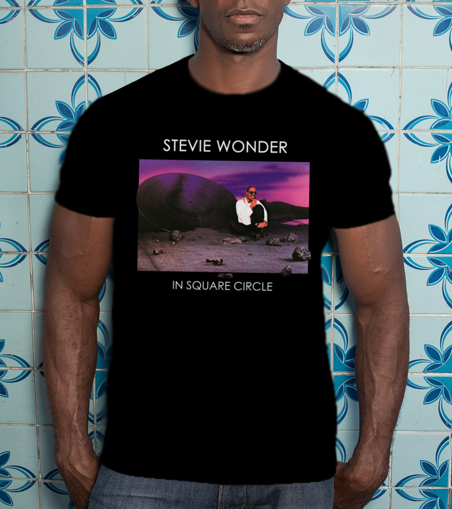 Stevie Wonder In Square Circle T-Shirt
