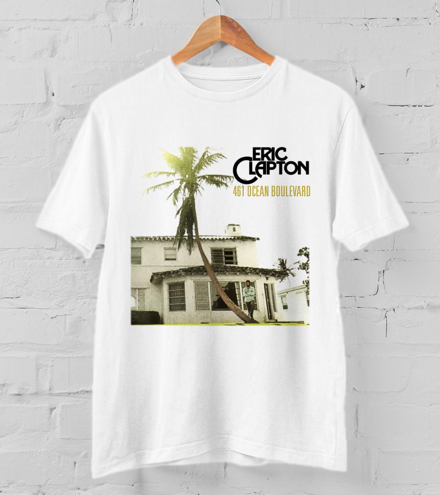 Eric Clapton 461 Ocean Boulevard Album Cover Palm Tree House T-Shirt