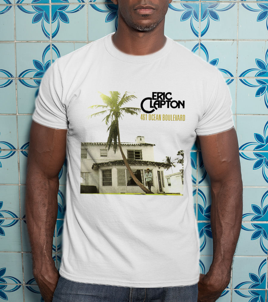 Eric Clapton 461 Ocean Boulevard Album Cover Palm Tree House T-Shirt