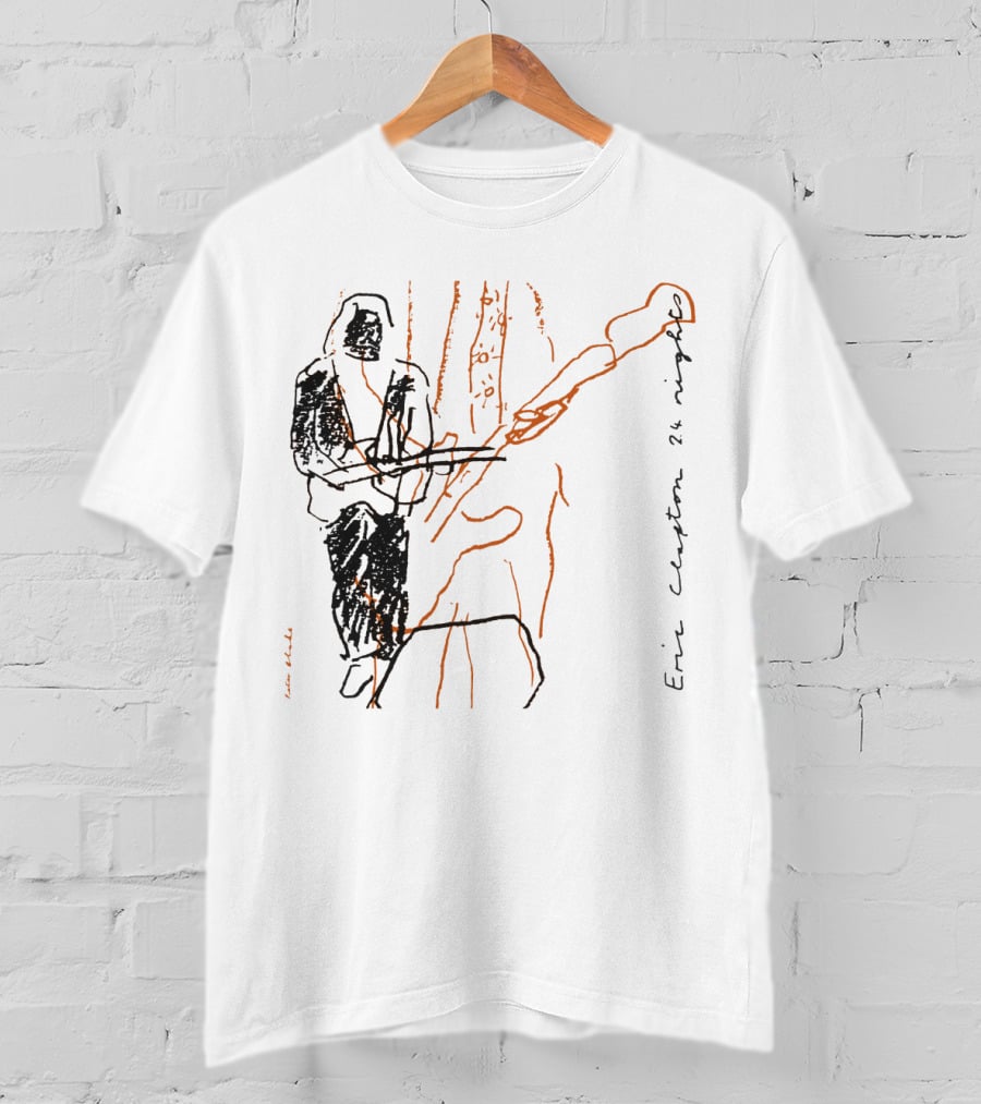 Eric Clapton 24 Nights Line Sketch T-Shirt