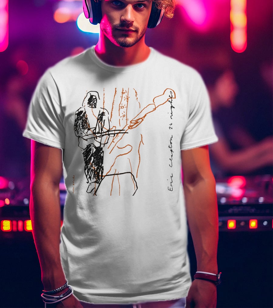 Eric Clapton 24 Nights Line Sketch T-Shirt