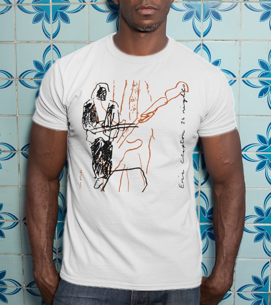 Eric Clapton 24 Nights Line Sketch T-Shirt