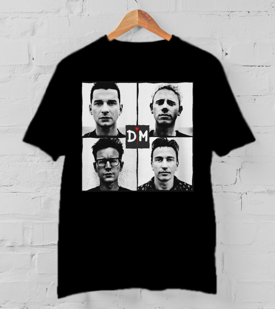 Depeche Mode Band Members Black And White Square Grid D M T-Shirt