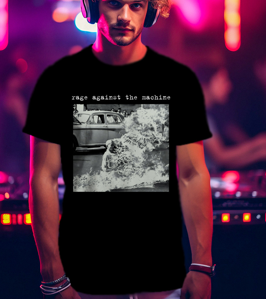 Rage Against The Machine Self-Immolation Protest Scene T-Shirt