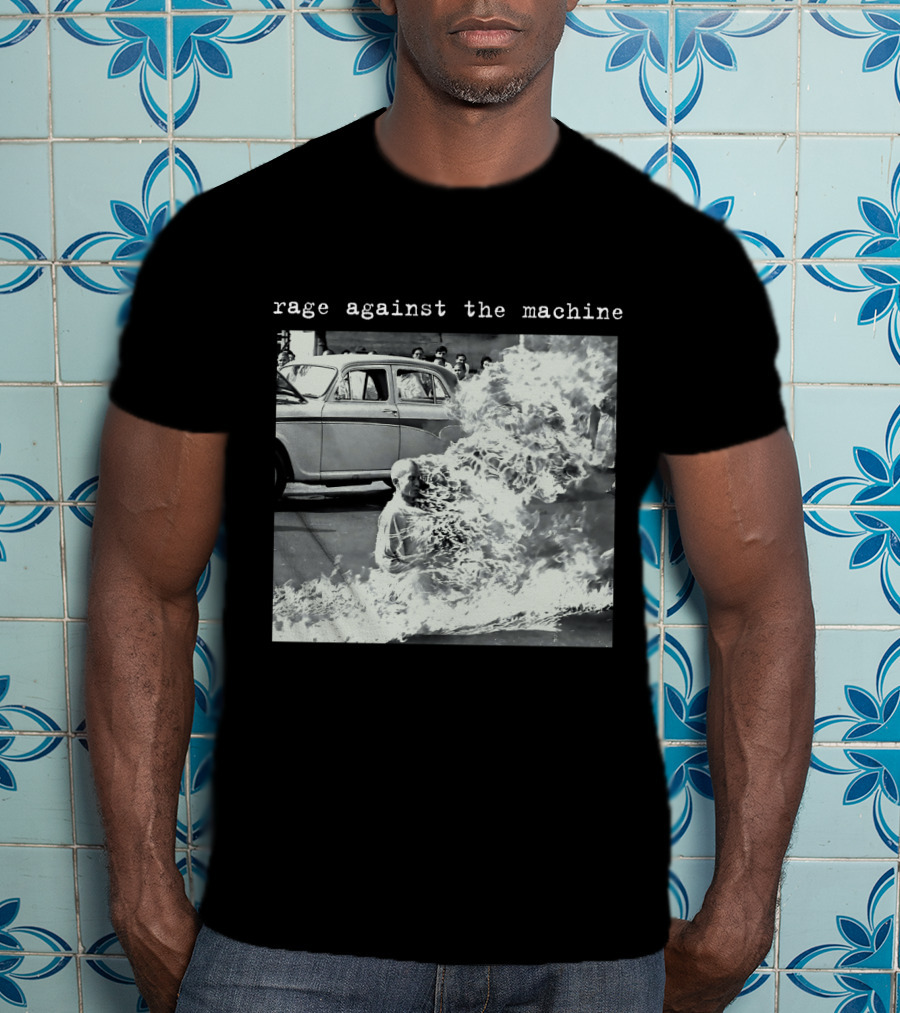 Rage Against The Machine Self-Immolation Protest Scene T-Shirt