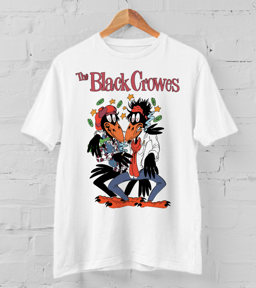 The Black Crowes Comic Duo With Stars And Spirals T-Shirt