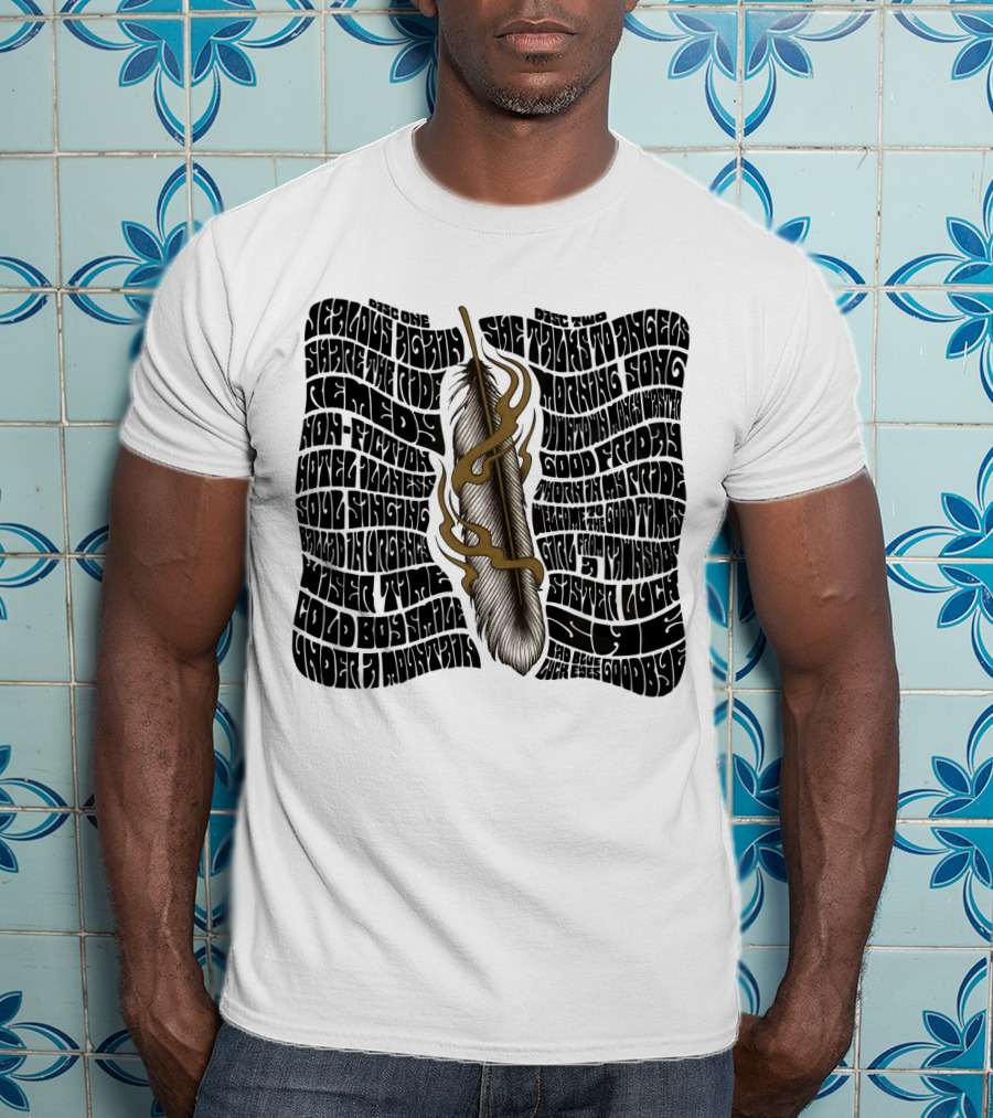Serious Poetry She Talks To Angels Remedy Cold Roses Feather Artwork T-Shirt