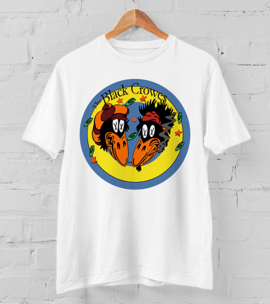 The Black Crowes Cartoon Birds Circle Stars T-Shirt