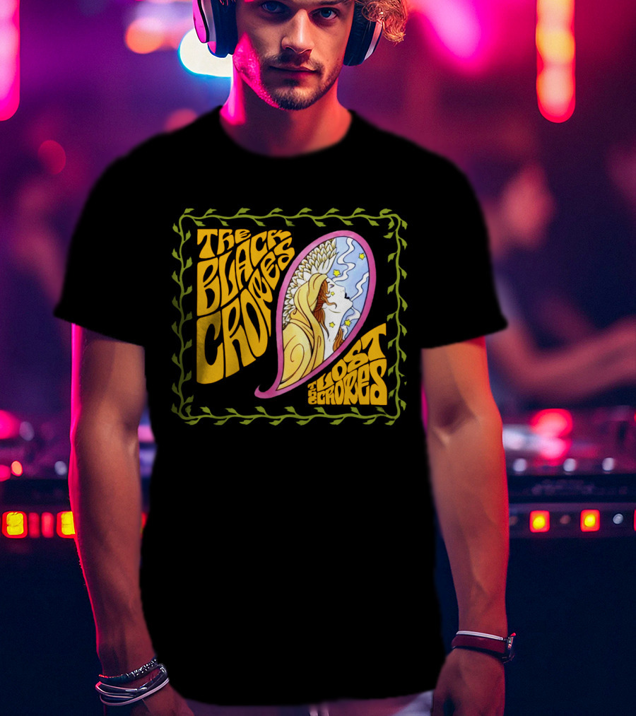 The Black Crowes Lost Crowes Psychedelic Angel Art T-Shirt
