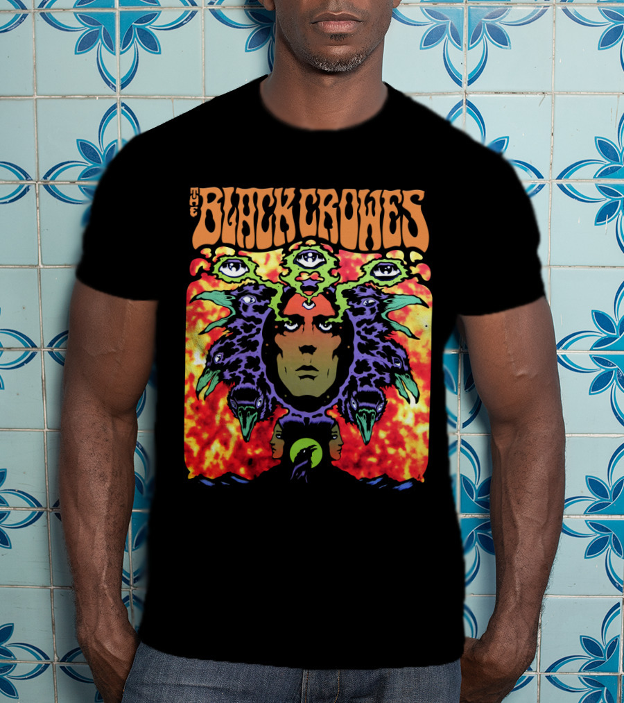 The Black Crowes Psychedelic Multicolor Face And Eyes T-Shirt