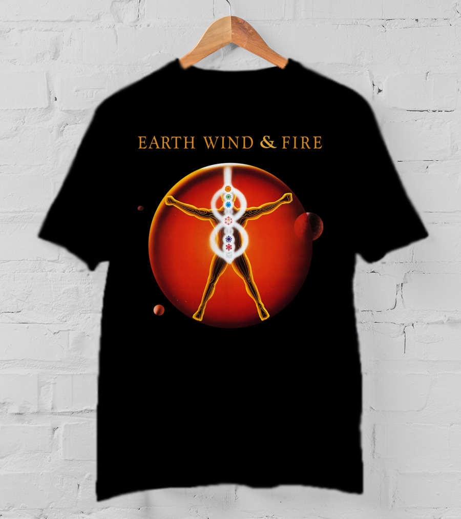 Earth Wind & Fire Ewf Human Chakra On Planet Red T-Shirt