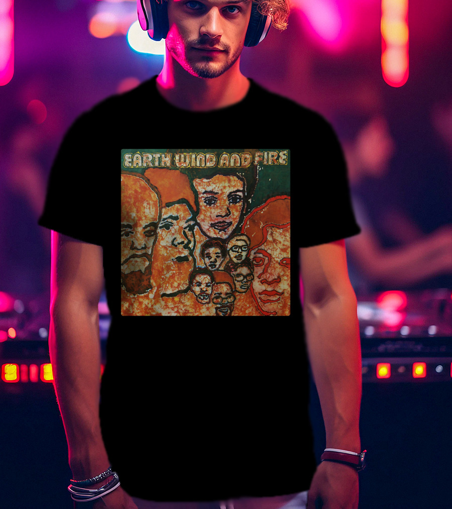 Earth Wind And Fire Album Cover Art Faces T-Shirt