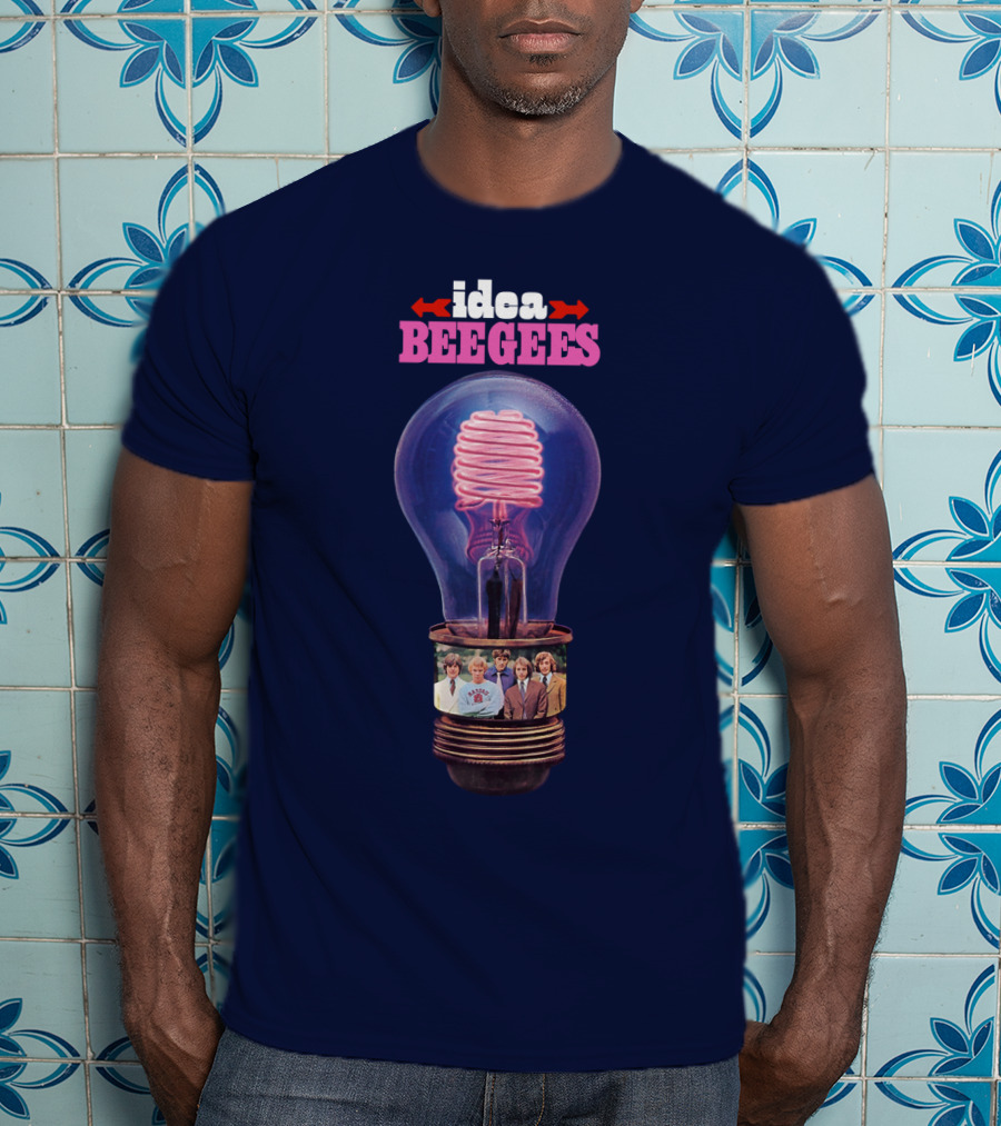 Idea Bee Gees Light Bulb Neon Photographic Group T-Shirt