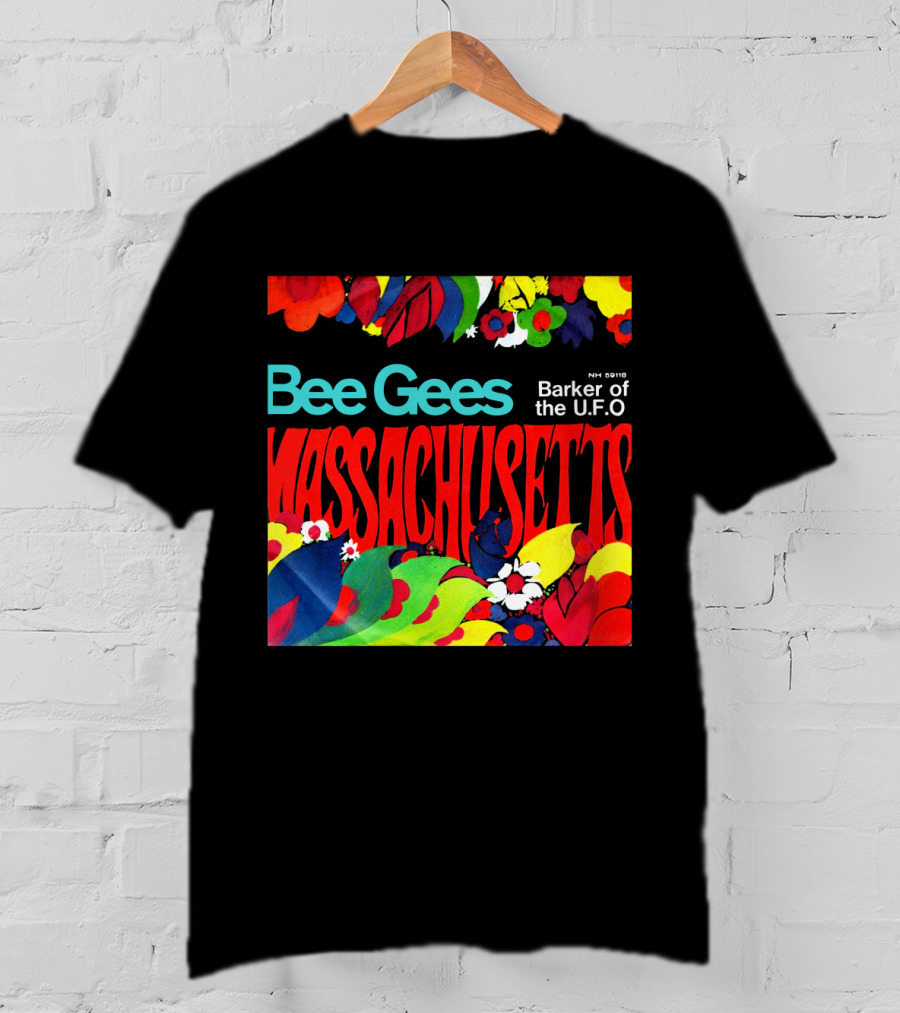Bee Gees Massachusetts Barker Of The U.f.o. Floral Psychedelic Theme T-Shirt