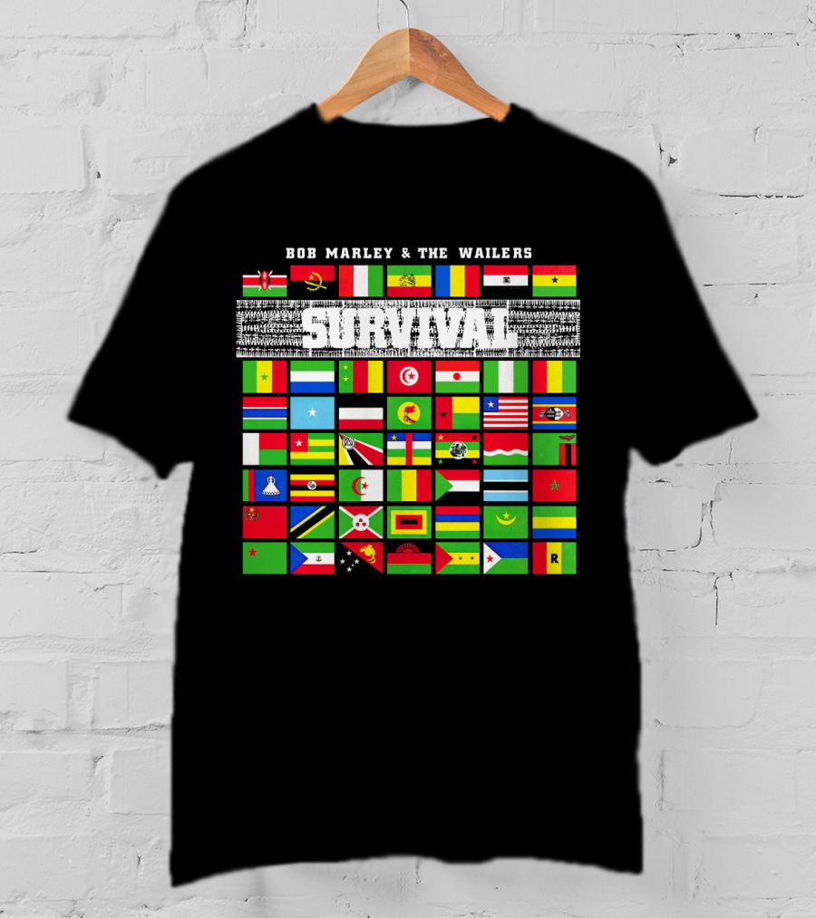 Bob Marley & The Wailers Survival Album Flags T-Shirt