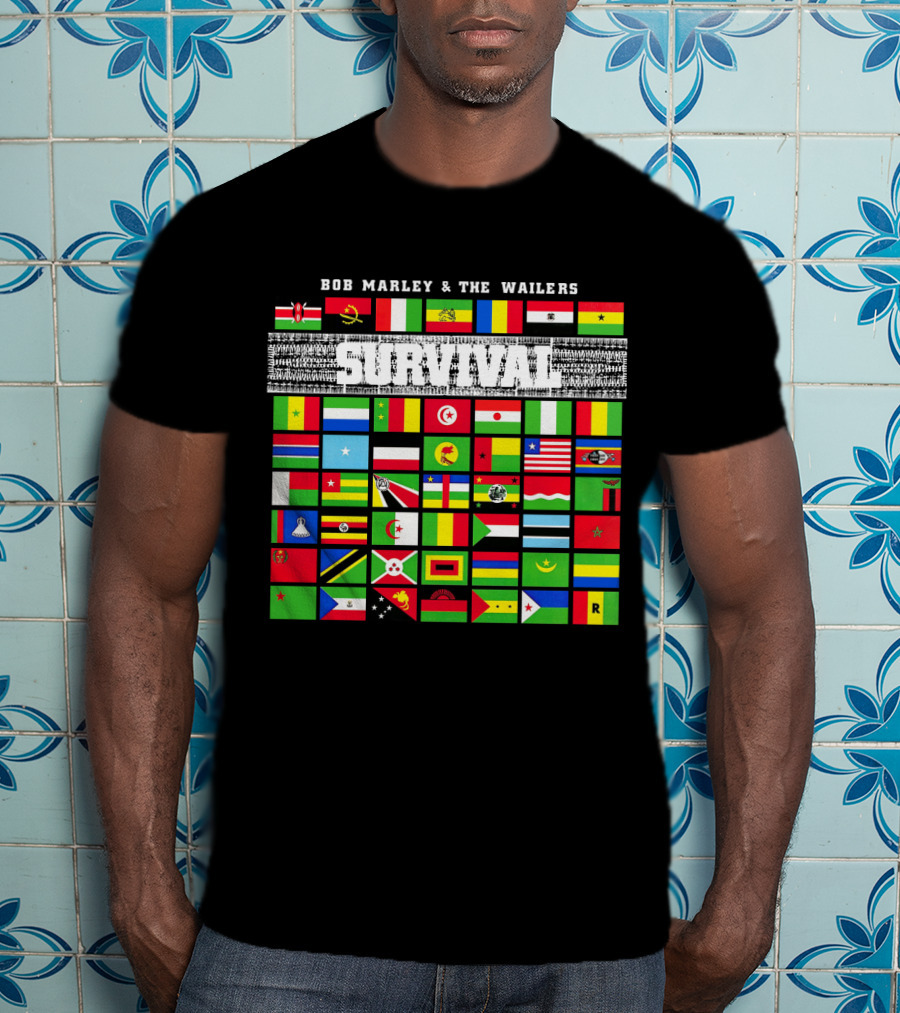 Bob Marley & The Wailers Survival Album Flags T-Shirt