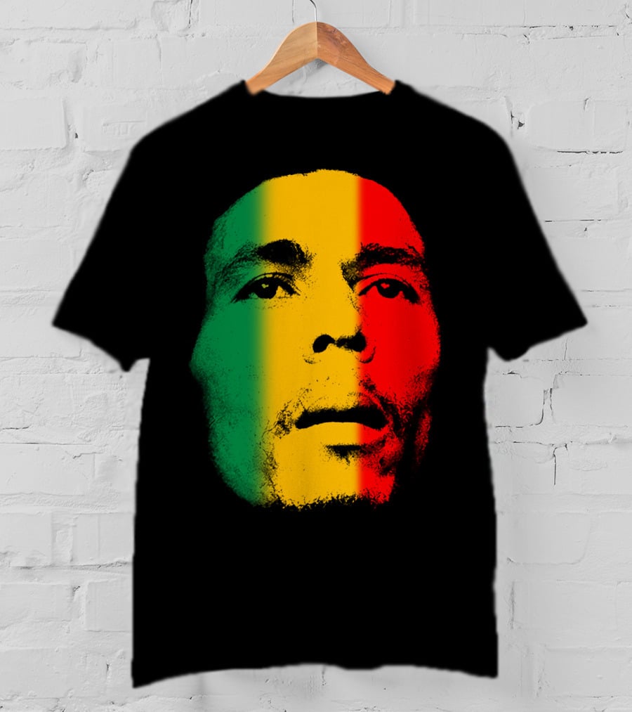Bml Rasta Face Green Yellow Red T-Shirt