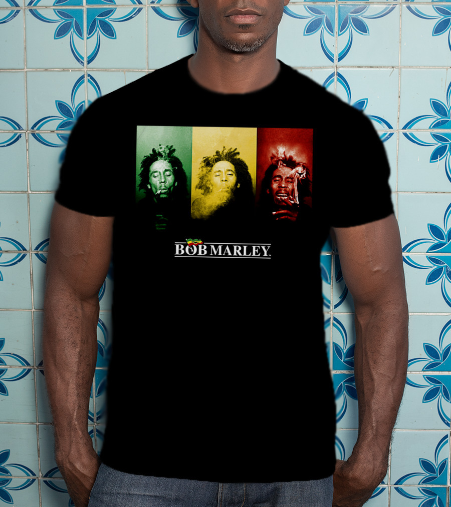 Bob Marley Rasta Tricolor Smoke T-Shirt
