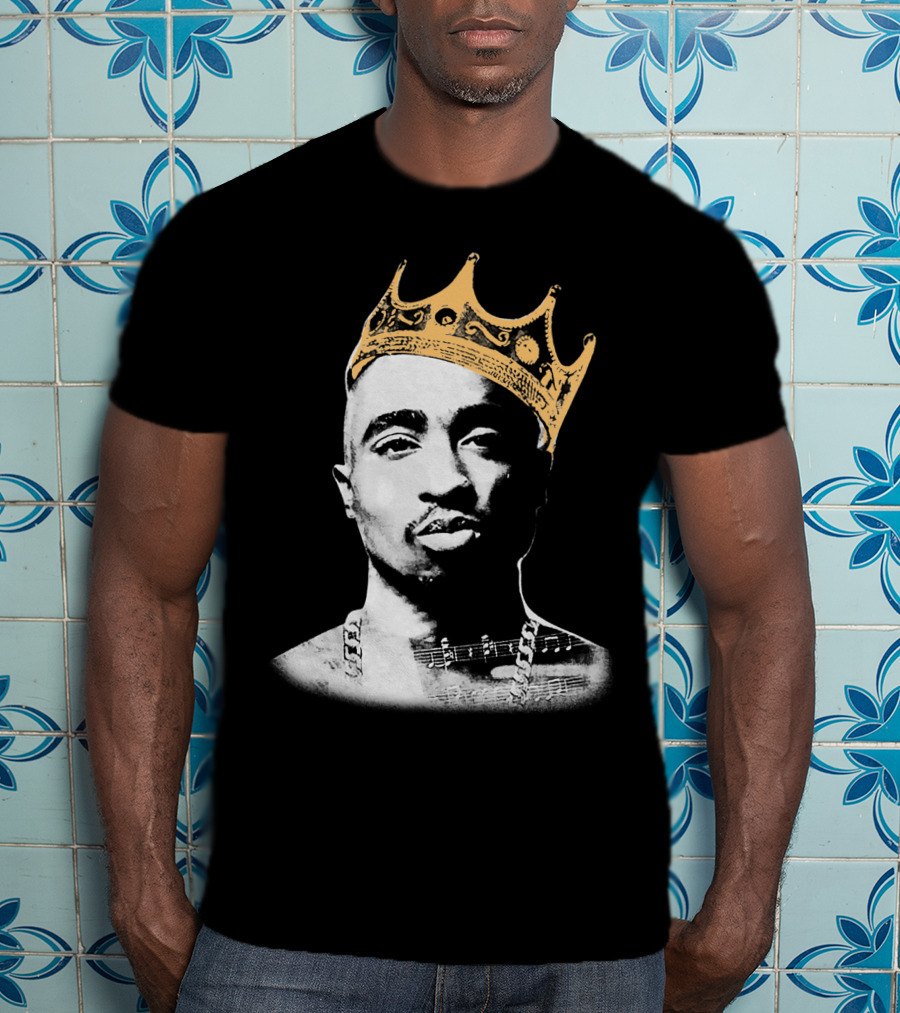King Tupac Shakur Wearing Crown Tpsk T-Shirt