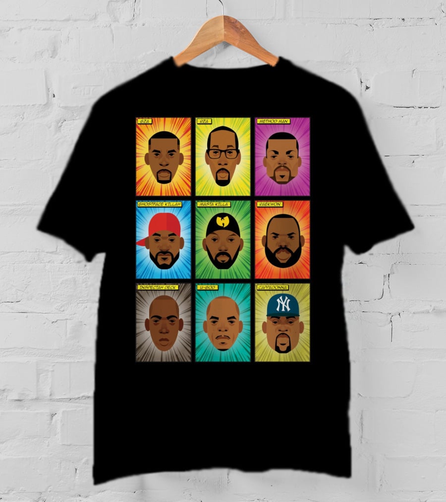 Wu-Tang Clan Gza Rza Method Man Ghostface Killah Masta Killa Raekwon Inspectah Deck U-God Cappadonna Portraits T-Shirt