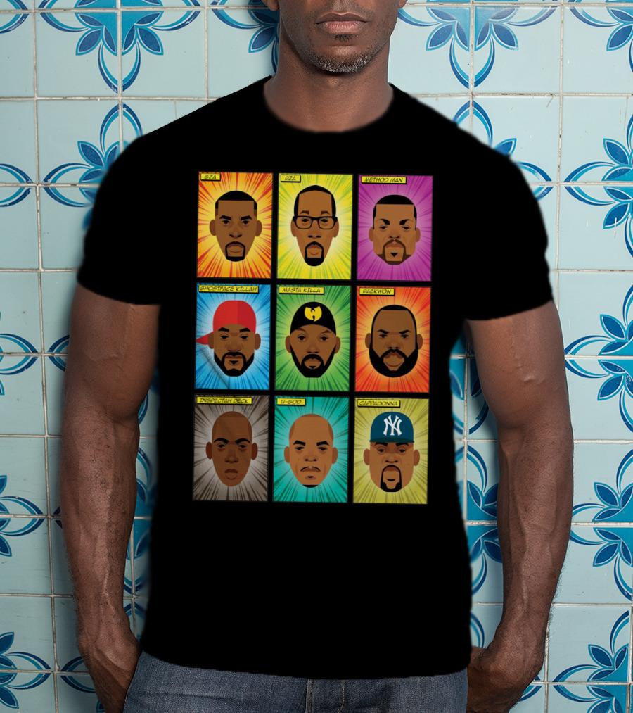Wu-Tang Clan Gza Rza Method Man Ghostface Killah Masta Killa Raekwon Inspectah Deck U-God Cappadonna Portraits T-Shirt