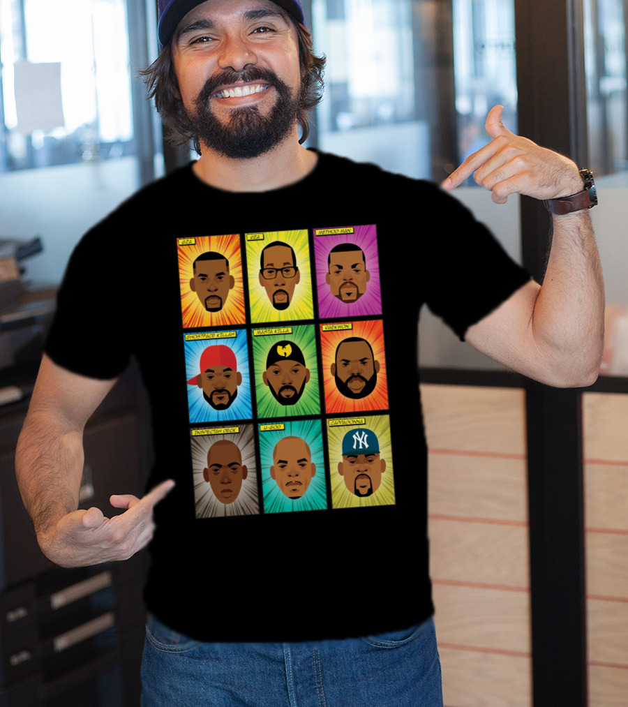 Wu-Tang Clan Gza Rza Method Man Ghostface Killah Masta Killa Raekwon Inspectah Deck U-God Cappadonna Portraits T-Shirt
