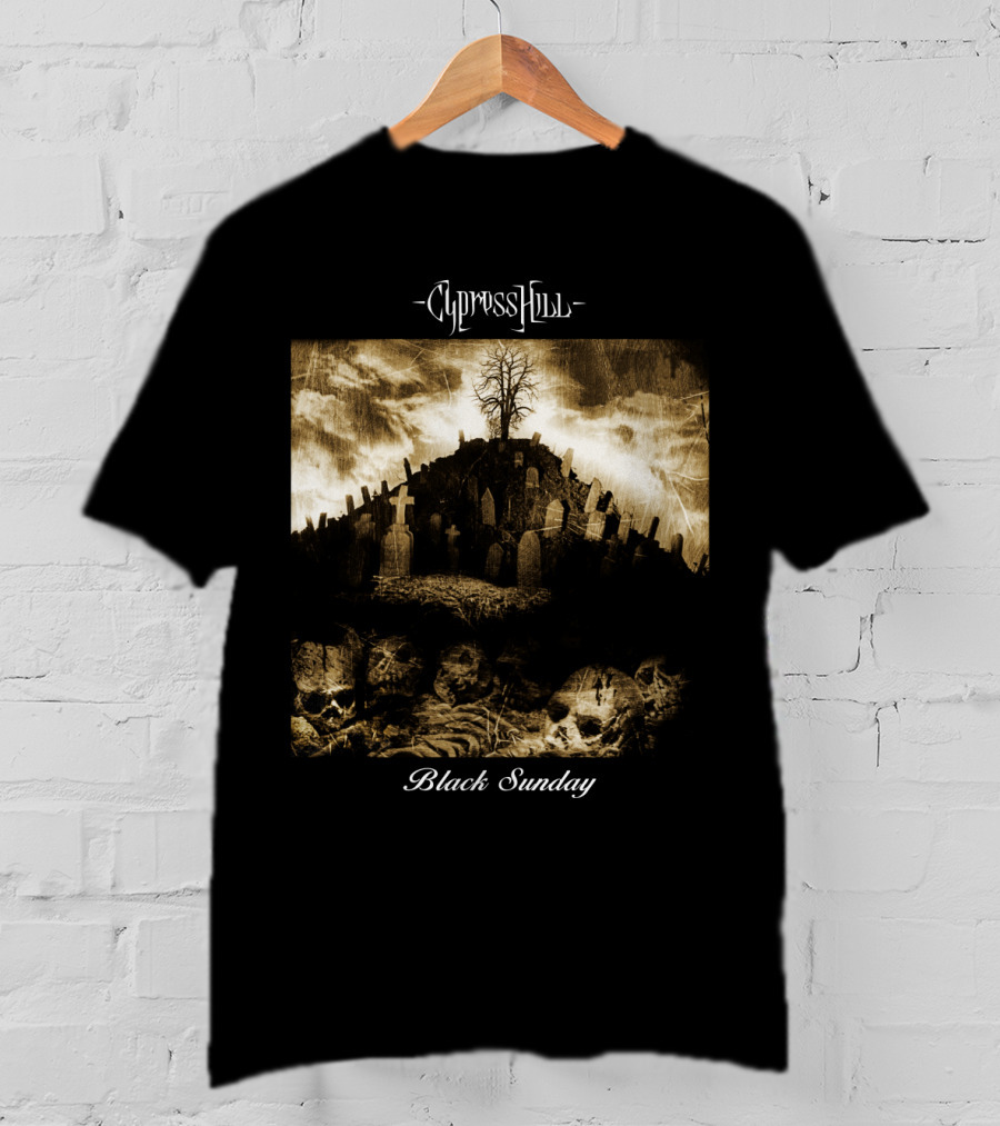 Cypress Hill Black Sunday Graveyard Skulls T-Shirt