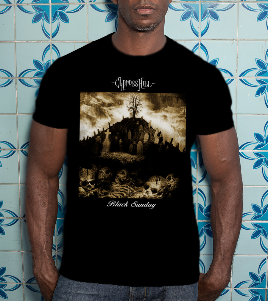 Cypress Hill Black Sunday Graveyard Skulls T-Shirt