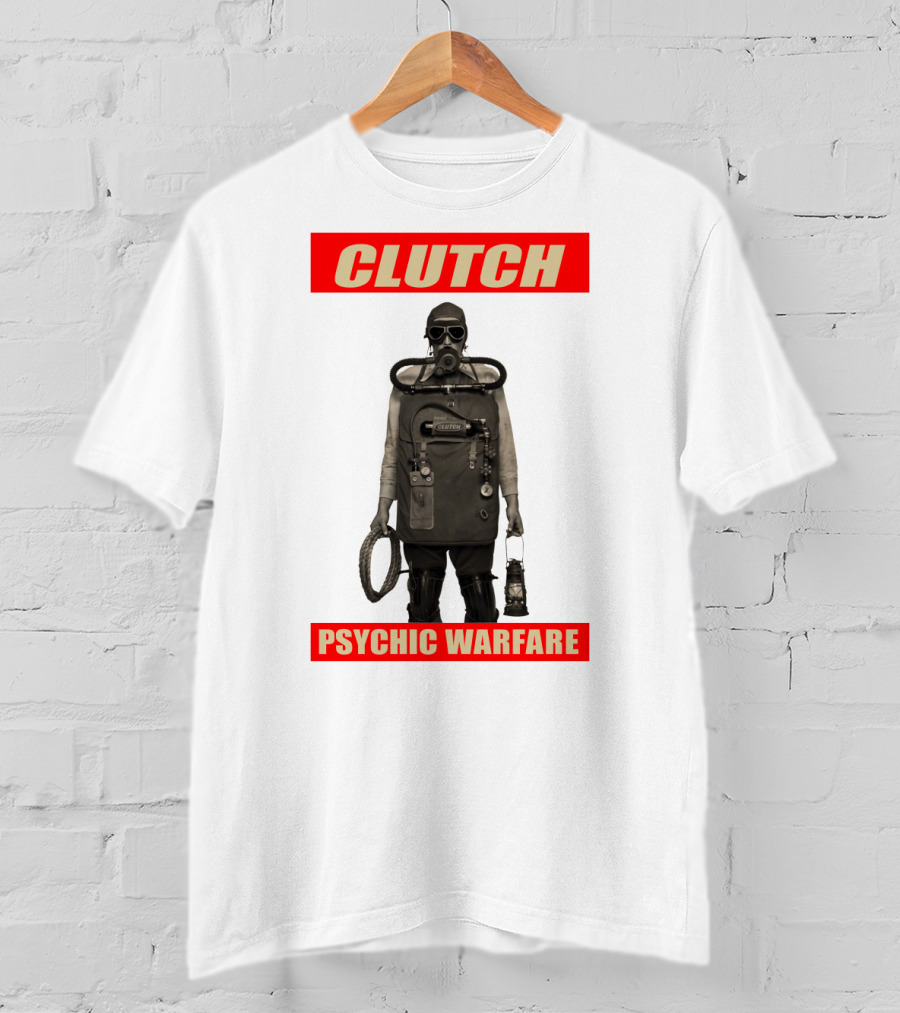 Clutch Psychic Warfare Vintage Gas Mask And Gear T-Shirt