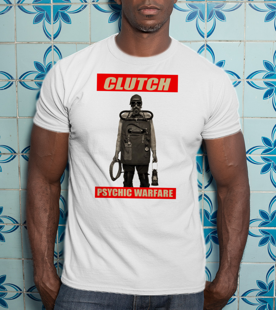 Clutch Psychic Warfare Vintage Gas Mask And Gear T-Shirt