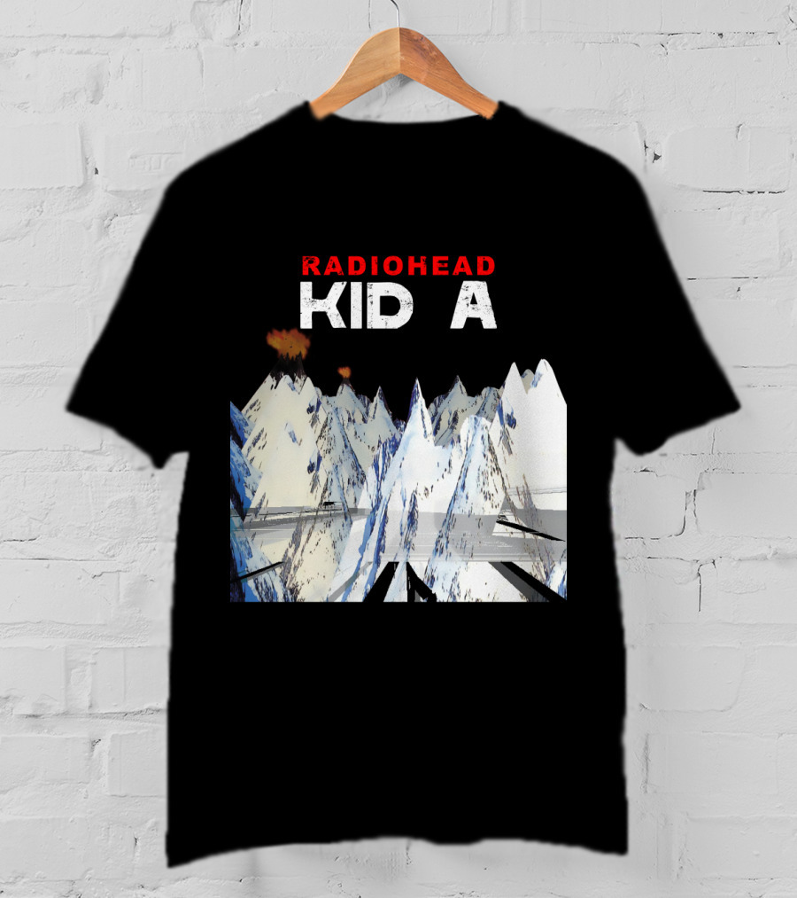 Radiohead Kid A Snow-Capped Mountain Explosion Scene T-Shirt