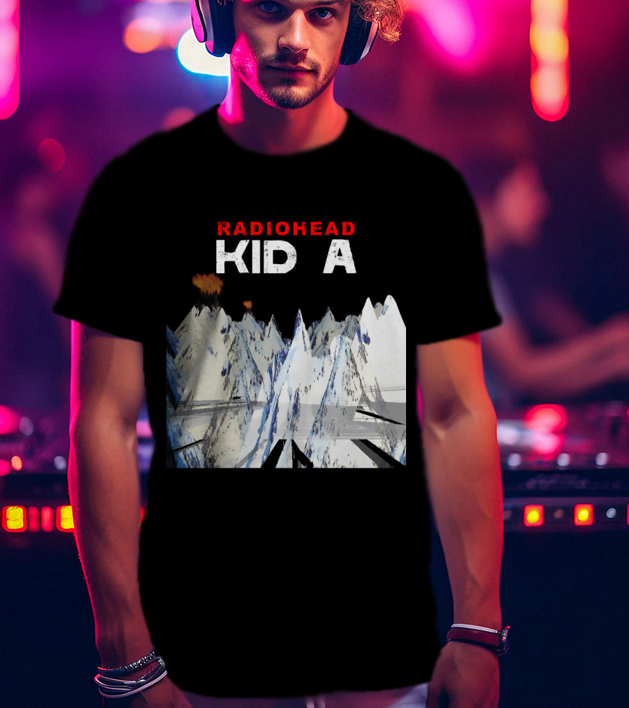 Radiohead Kid A Snow-Capped Mountain Explosion Scene T-Shirt