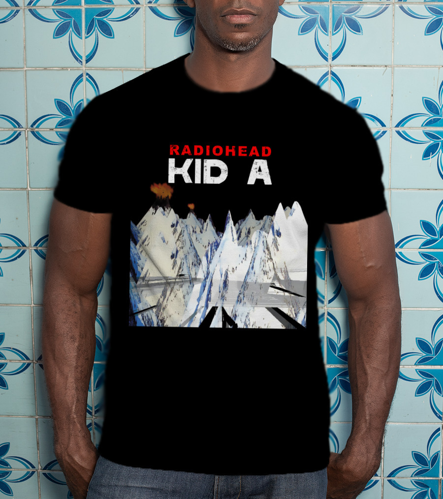 Radiohead Kid A Snow-Capped Mountain Explosion Scene T-Shirt
