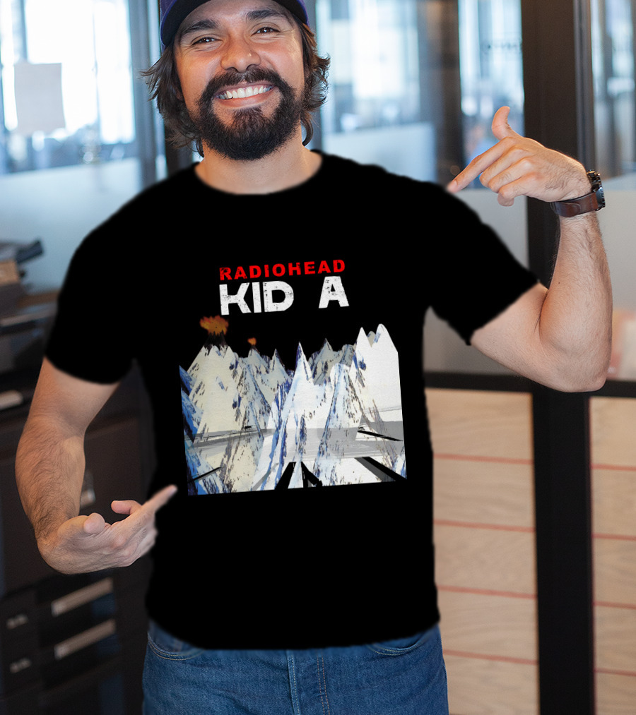 Radiohead Kid A Snow-Capped Mountain Explosion Scene T-Shirt