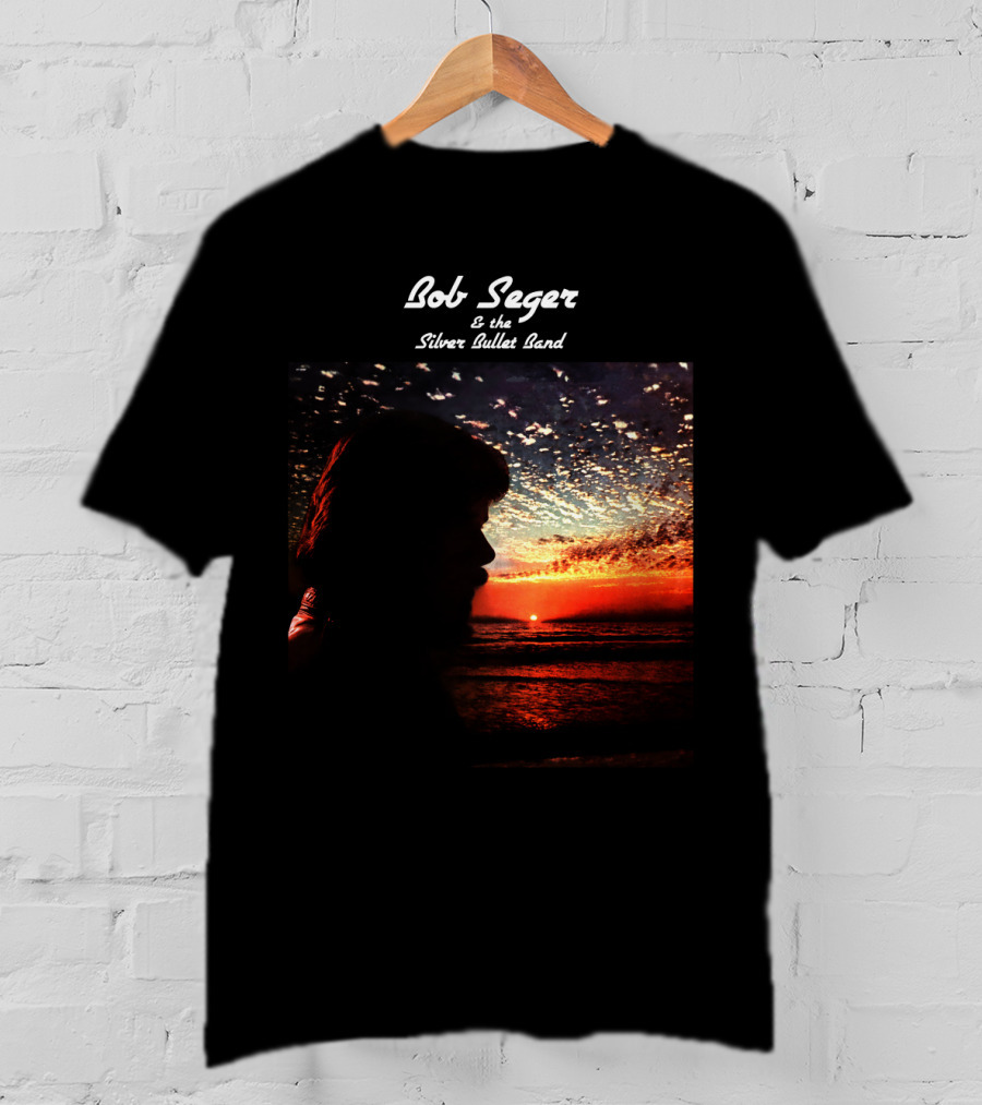 Bob Seger & The Silver Bullet Band Sunset Ocean Silhouette Scene T-Shirt