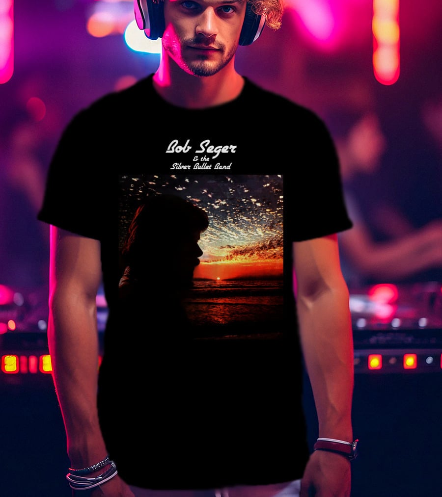 Bob Seger & The Silver Bullet Band Sunset Ocean Silhouette Scene T-Shirt