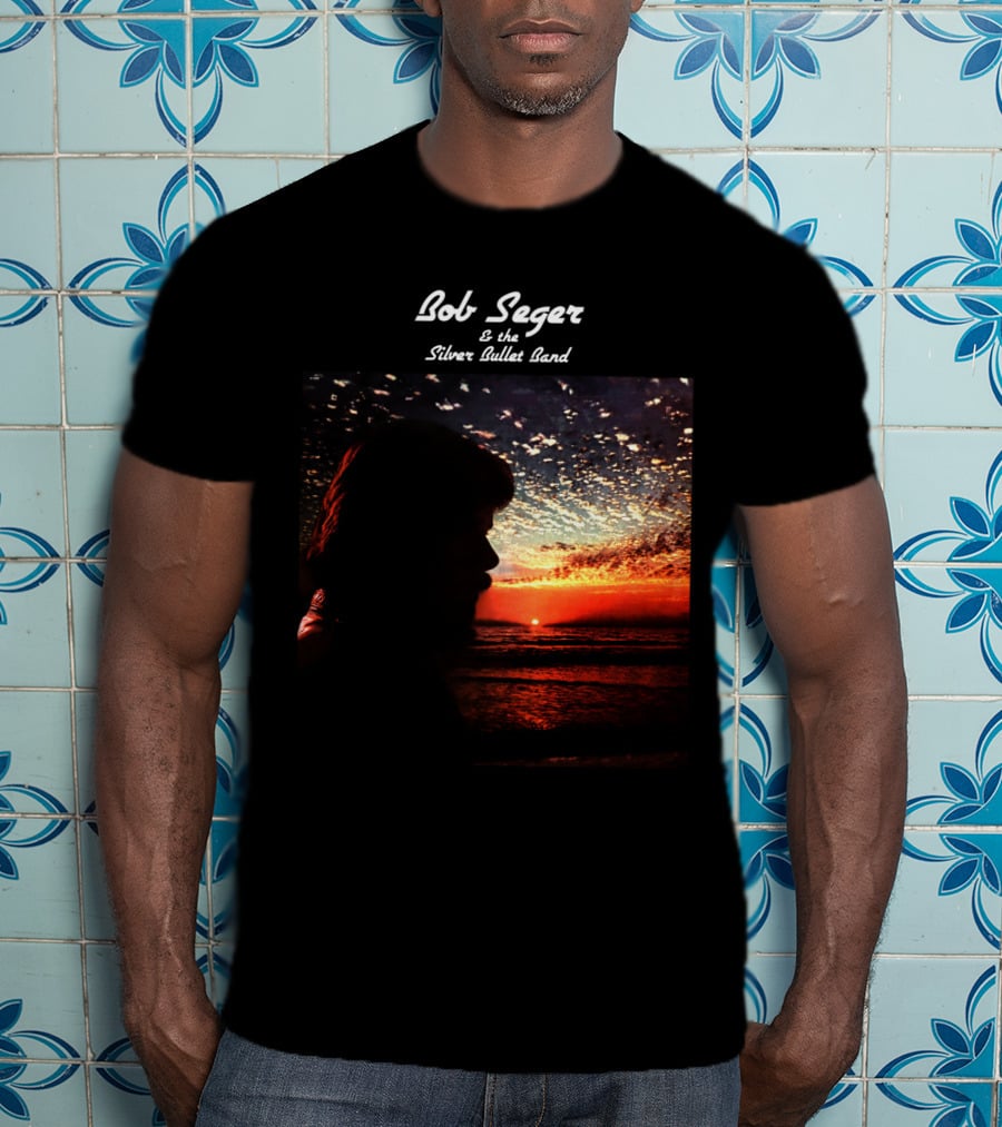 Bob Seger & The Silver Bullet Band Sunset Ocean Silhouette Scene T-Shirt
